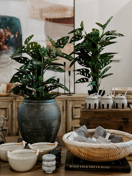 livetrends split leaf philodendron Split Leaf Philodendron Real Touch Plant – Rustic Lantern & Co