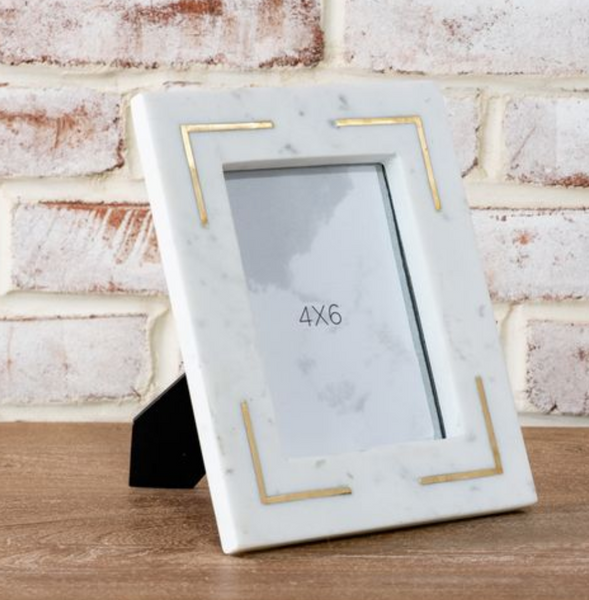 Sammita Carved Marble w/Brass Inlay Frame main image 1
