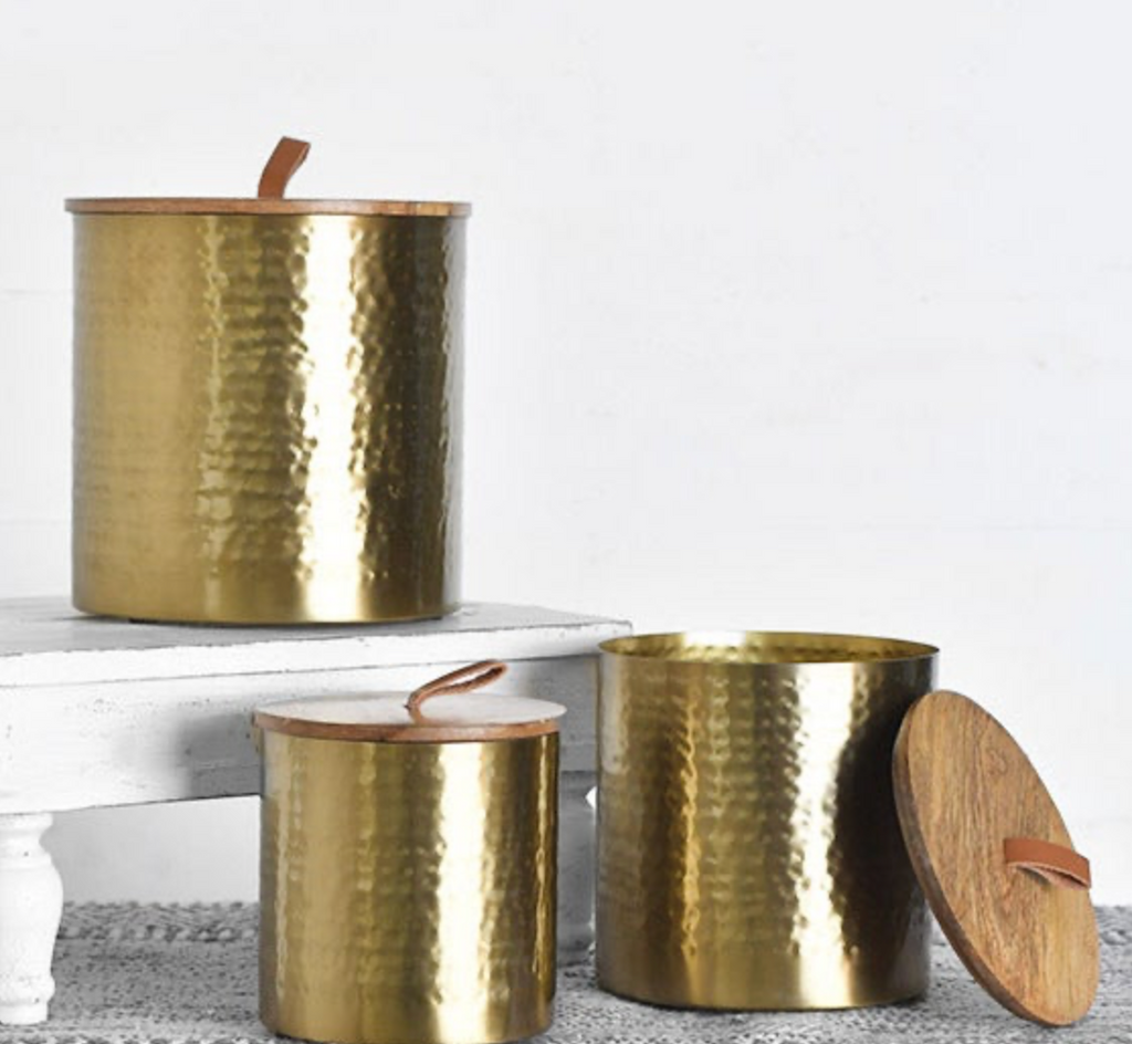 Sienna Brass Canisters w/ Lid