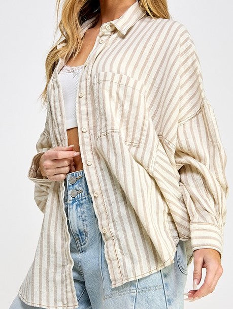 Cotton Stripped Button Down