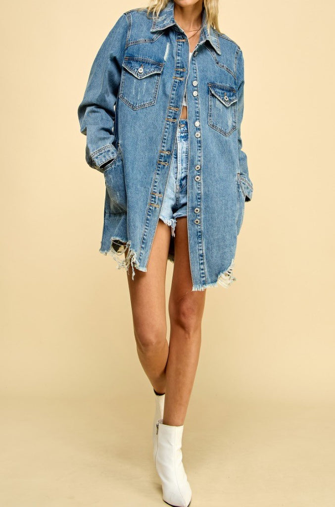 Western Denim Shacket