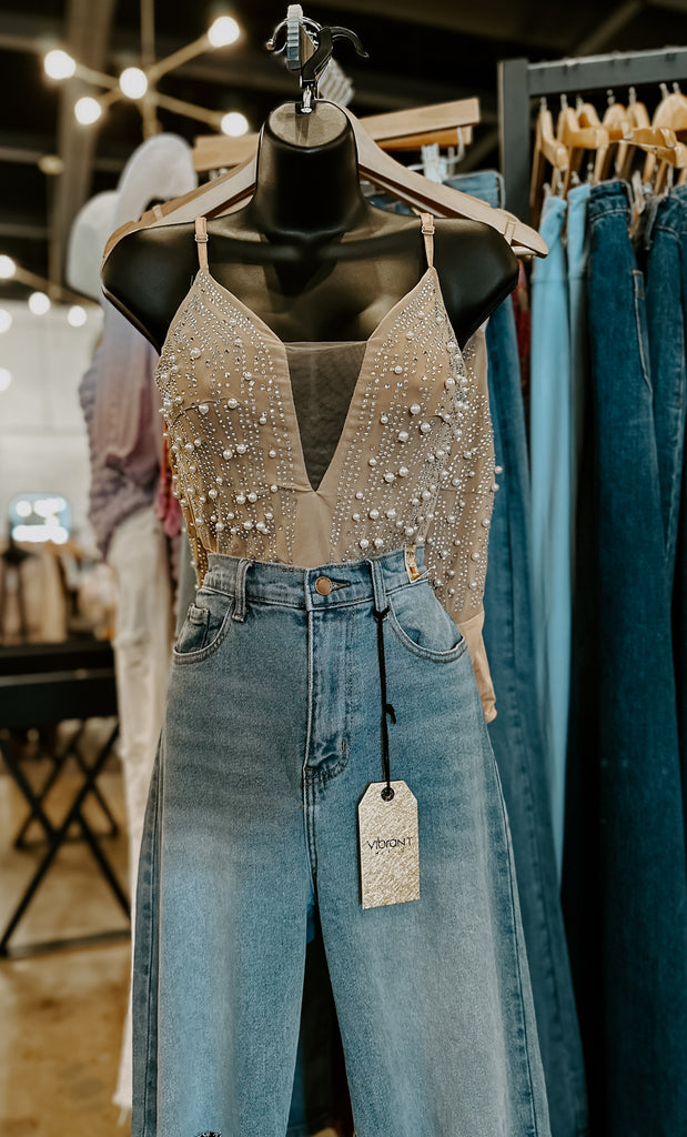 Pearl Embellished Bodysuit