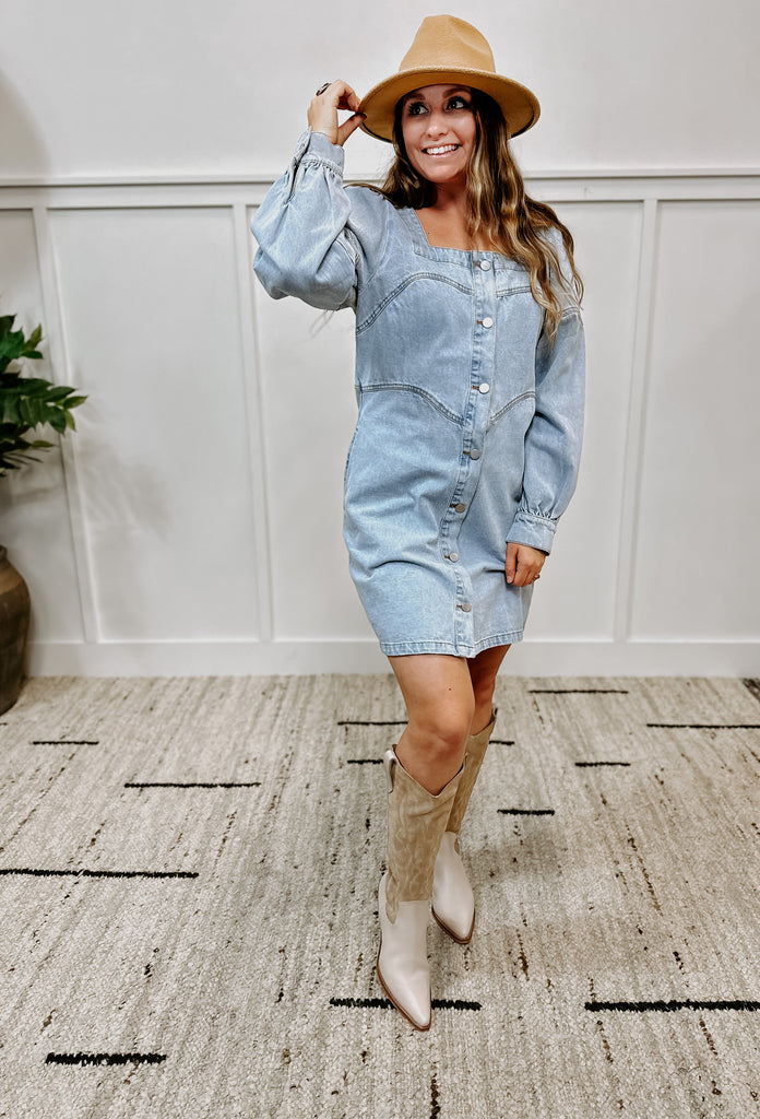 Round Em' Up Denim Dress