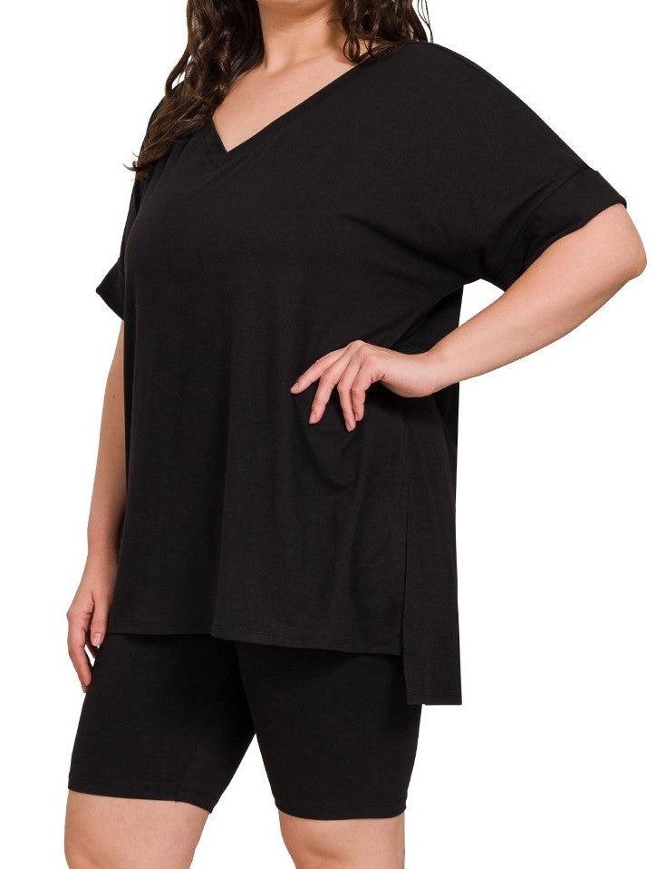 Plus Size Black Top