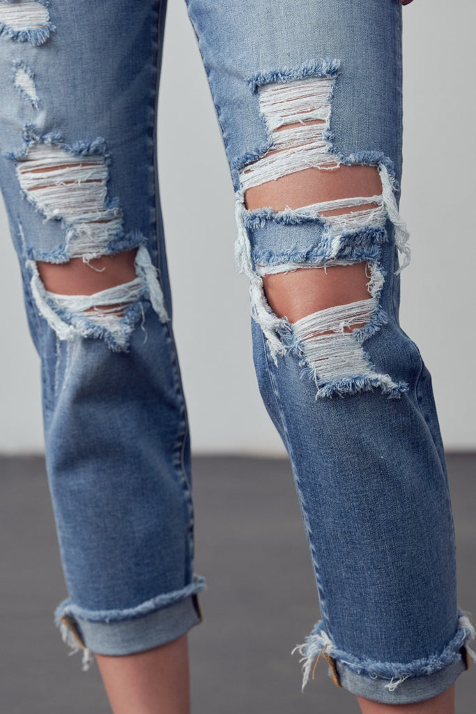 Mid Rise Boyfriend Jeans