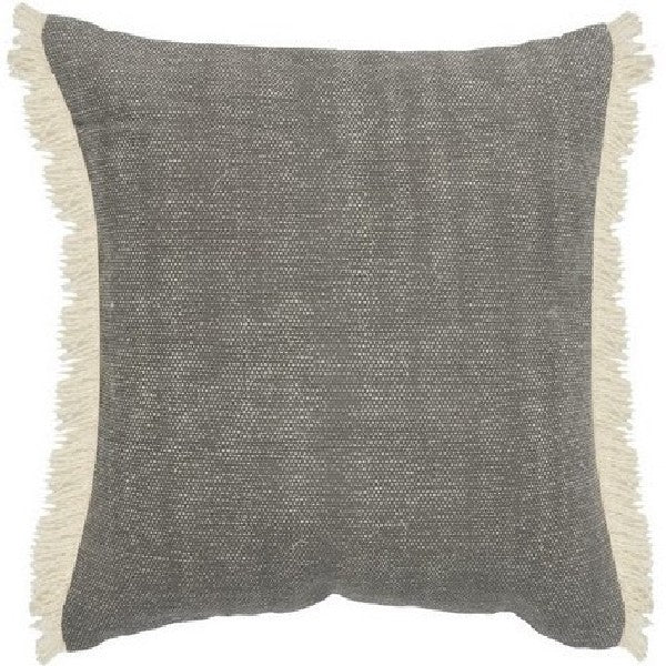 Charcoal Fringed Pillow