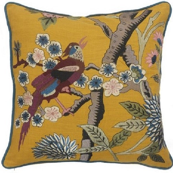 Embroidery Bird Pillow