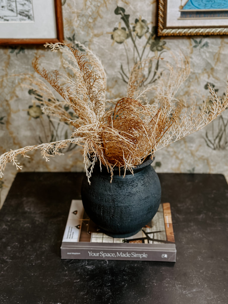 Textured Black Vase