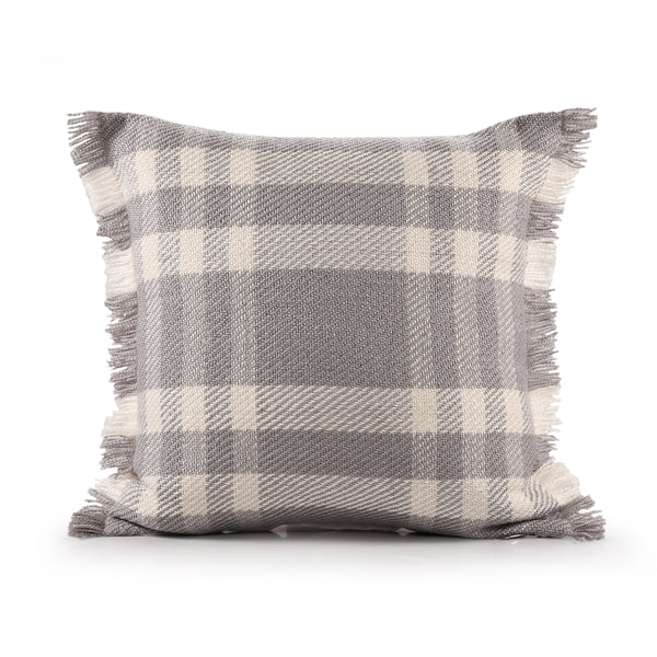 Grey Plaid Pillow