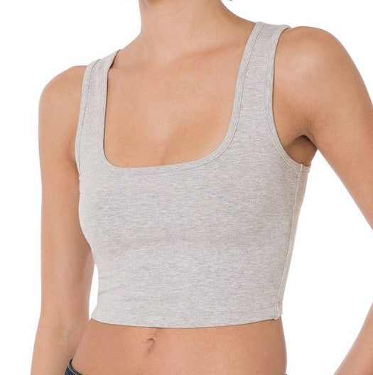 Square Neck Cropped Tank