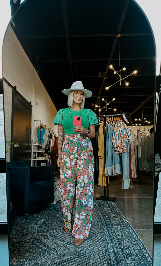 Floral Wide Leg Pants