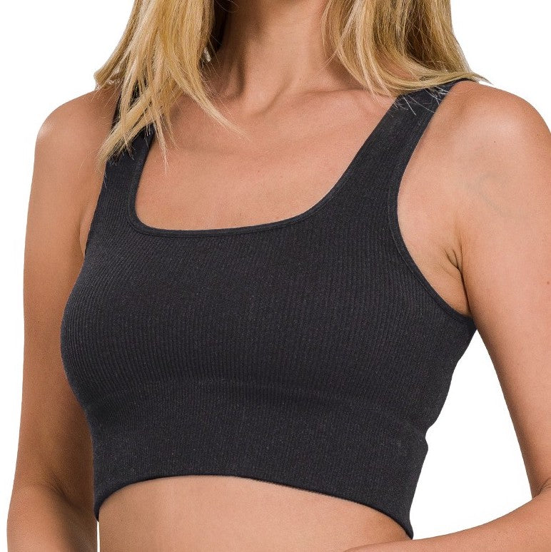 Square Neck Cropped Tank