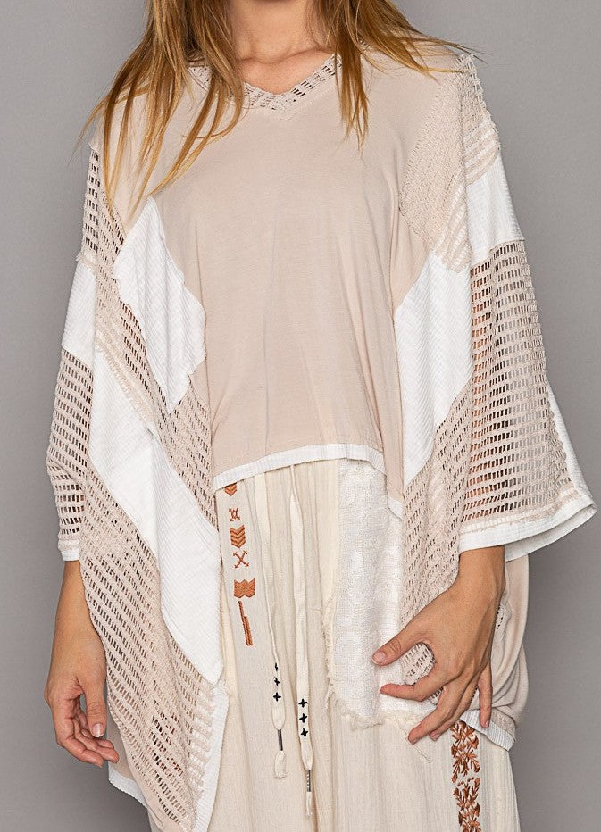 Contrast Oversized V-Neck