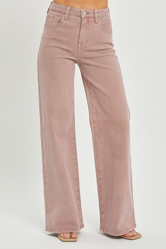 Olivia Wide Leg Jeans in Mauve