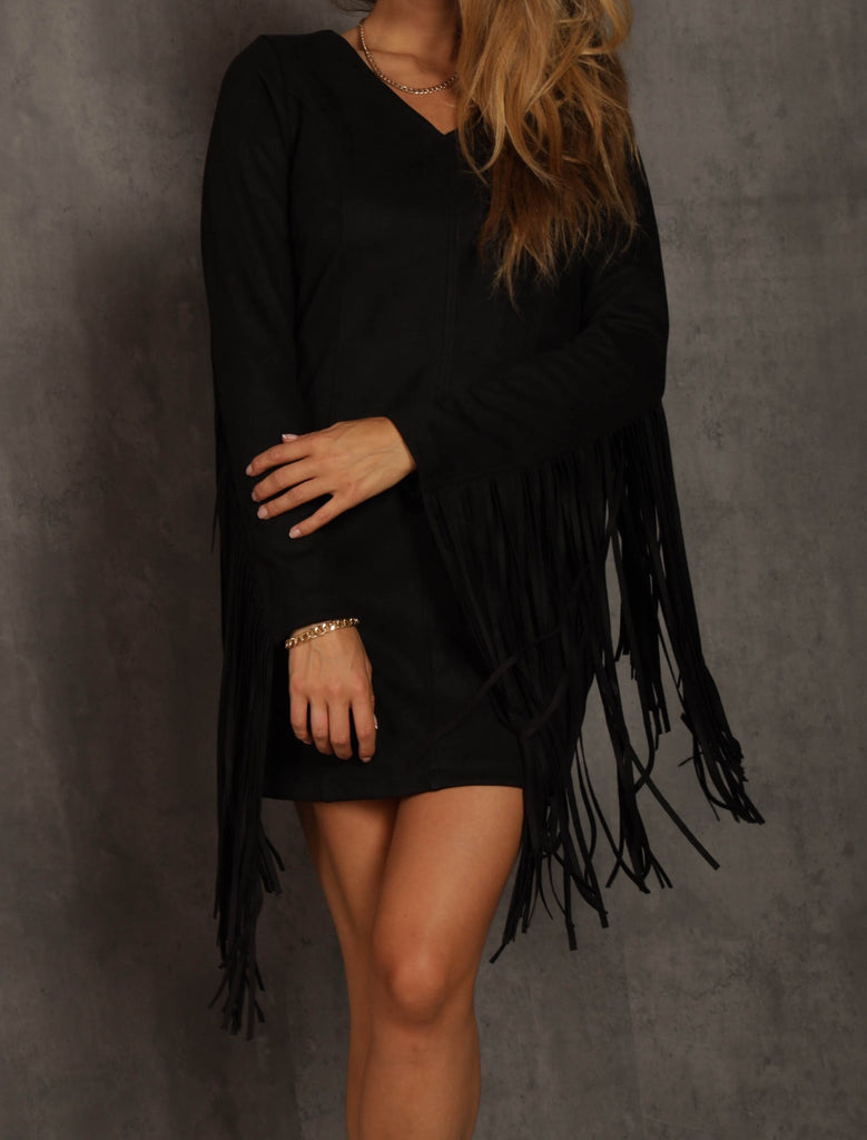 Suede Fringe Dress