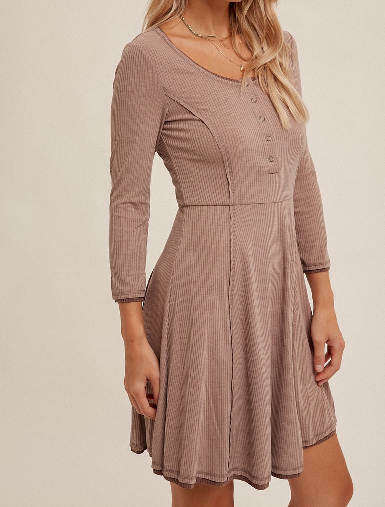 Ribbed Skater Dress