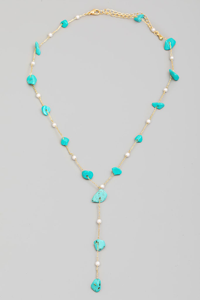 Turquoise + Pearl Necklace