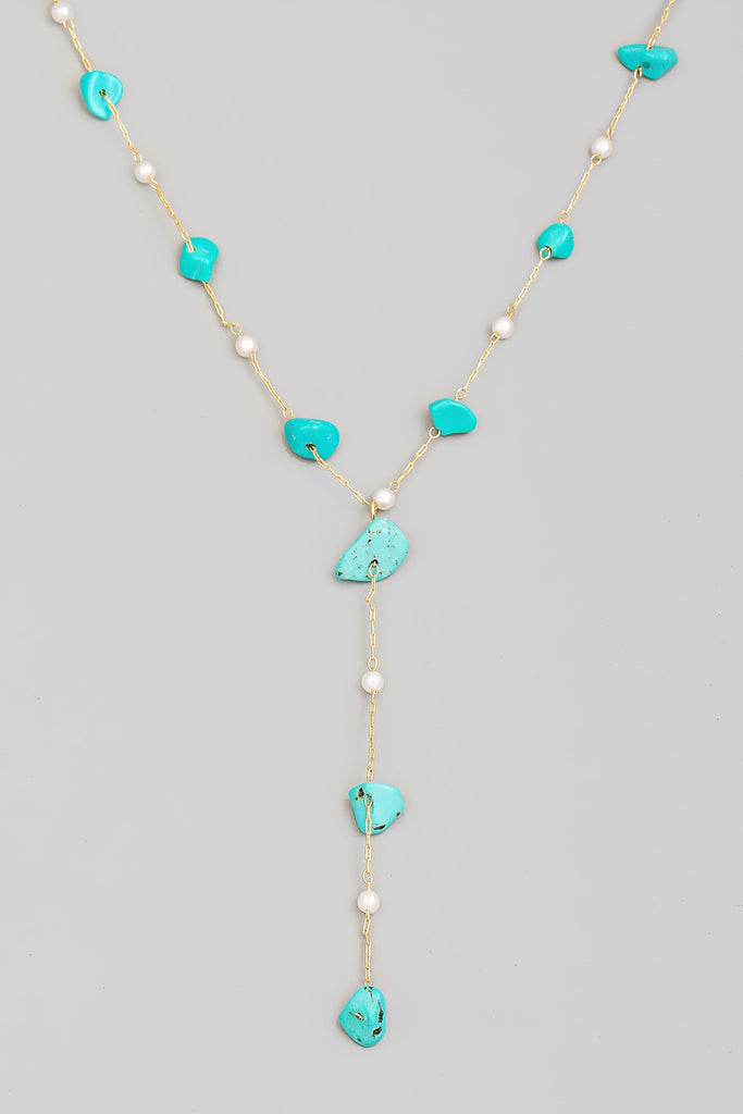 Turquoise + Pearl Necklace