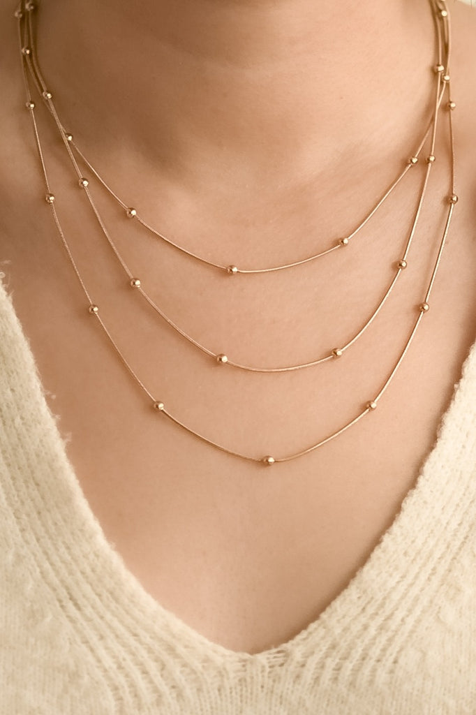 Layered Ball Gold Necklace