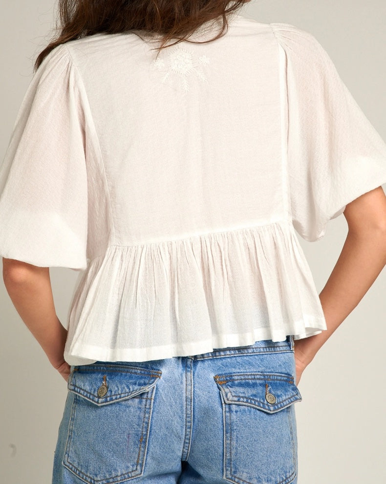 Puff Peplum Top