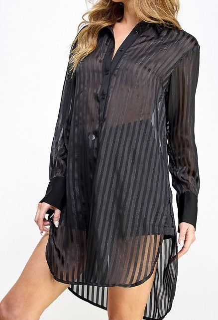 Sheer Mixed Blouse