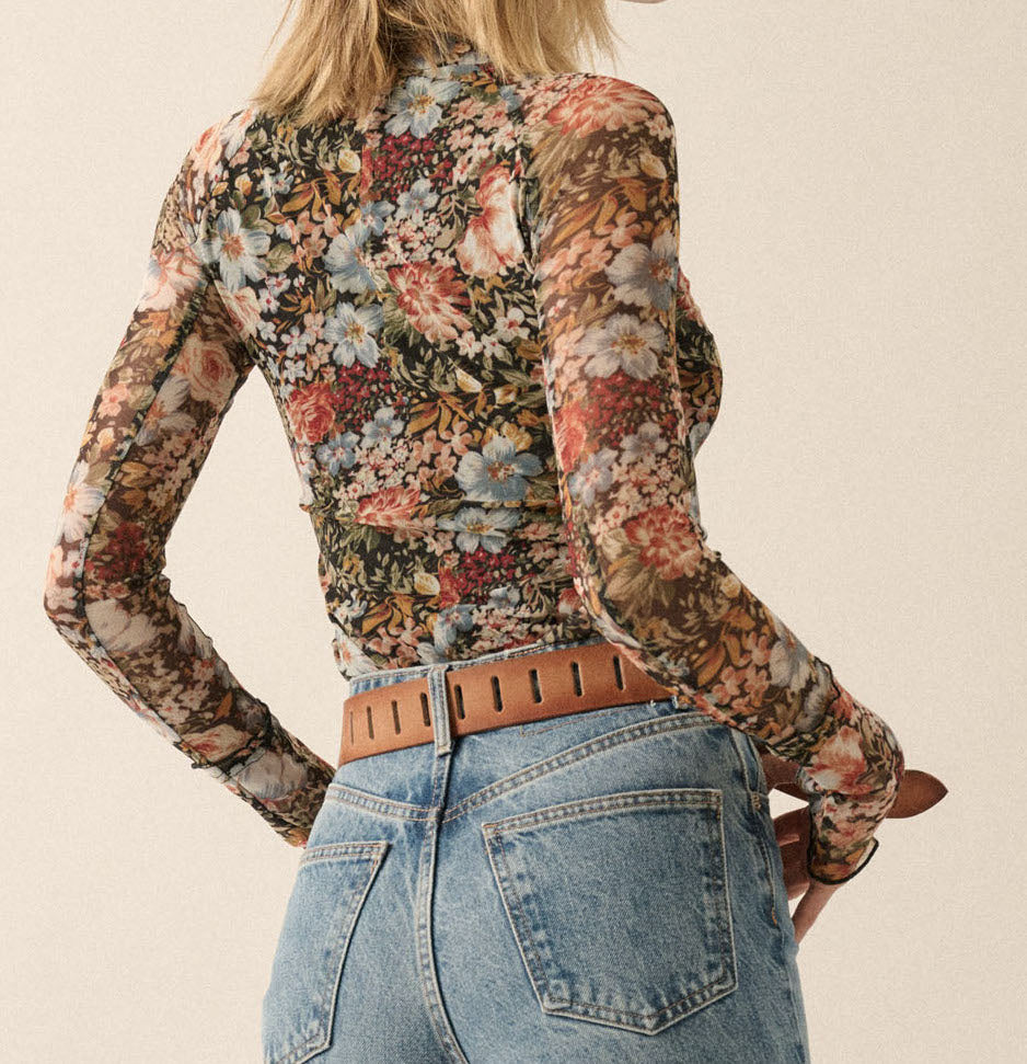 Floral Sheer Top