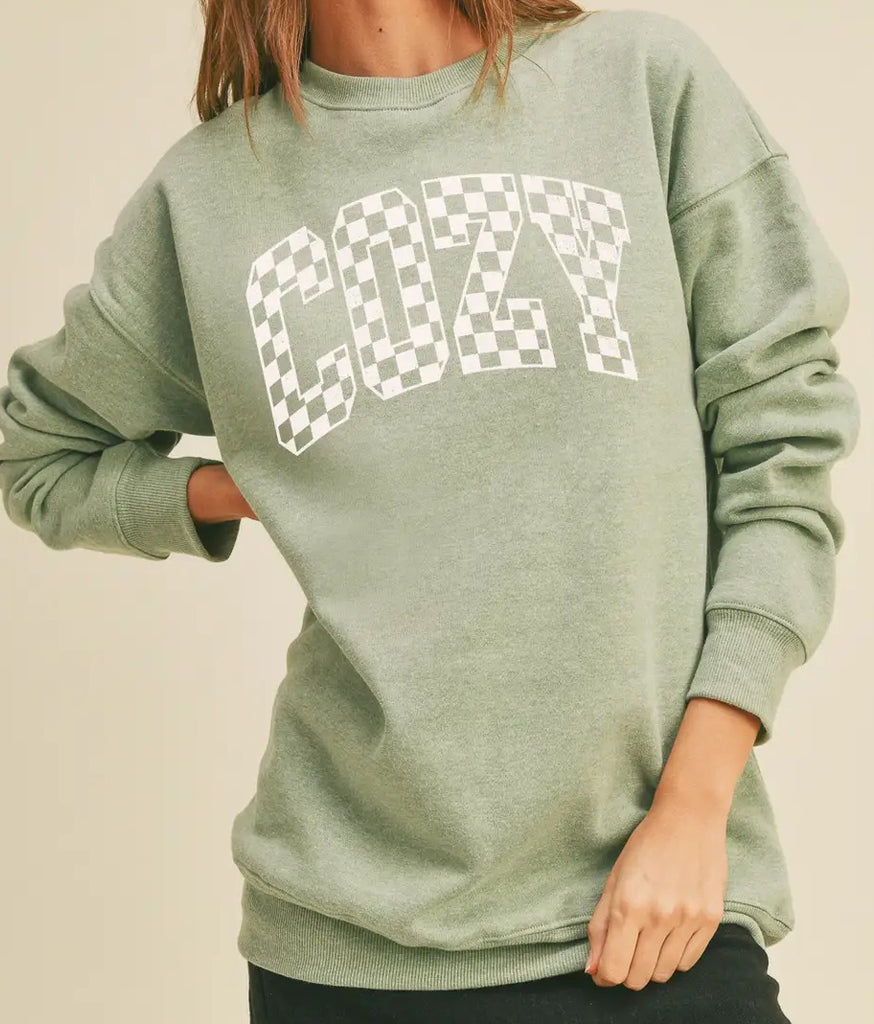 Cozy Check Board Sweatshirt