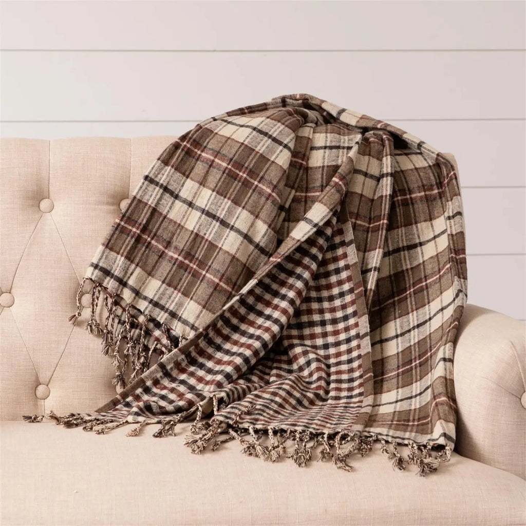 Reversible Plaid Throw