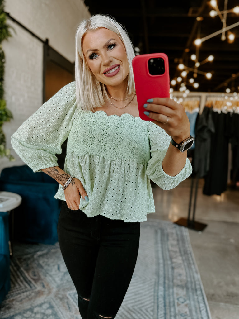 Lime Peplum Top