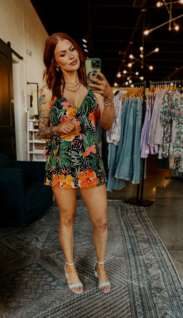 Hibiscus Wrap Romper