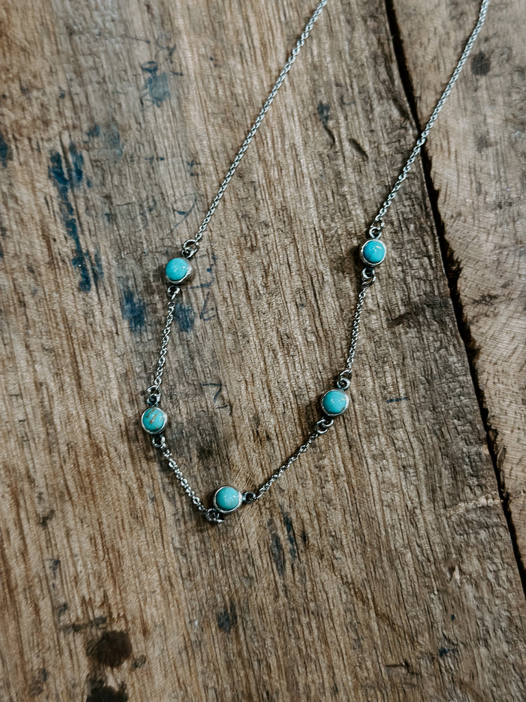 5 Stone Turquoise Necklace