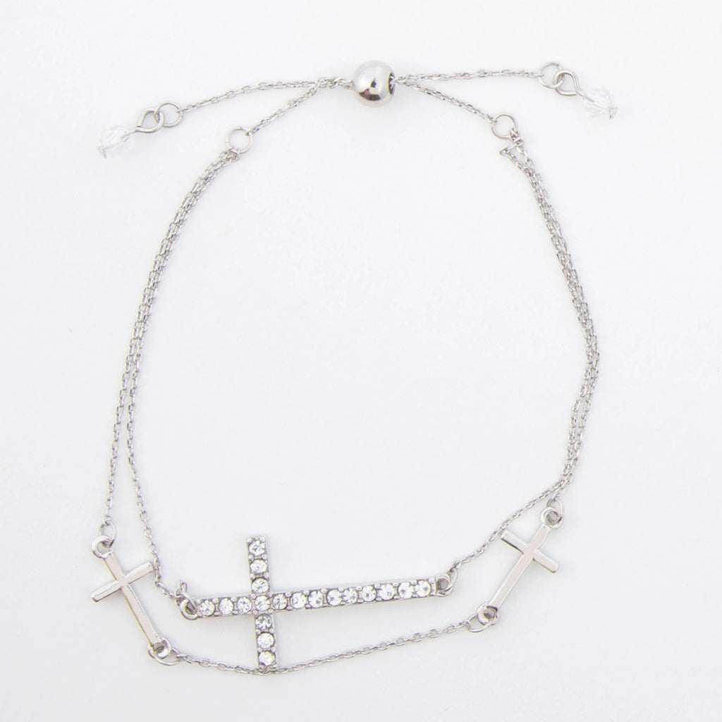 Double Row Bolo Cross Bracelet