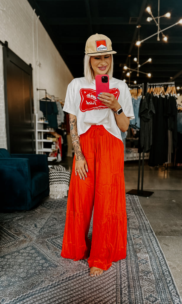 Red Ruffled Pants