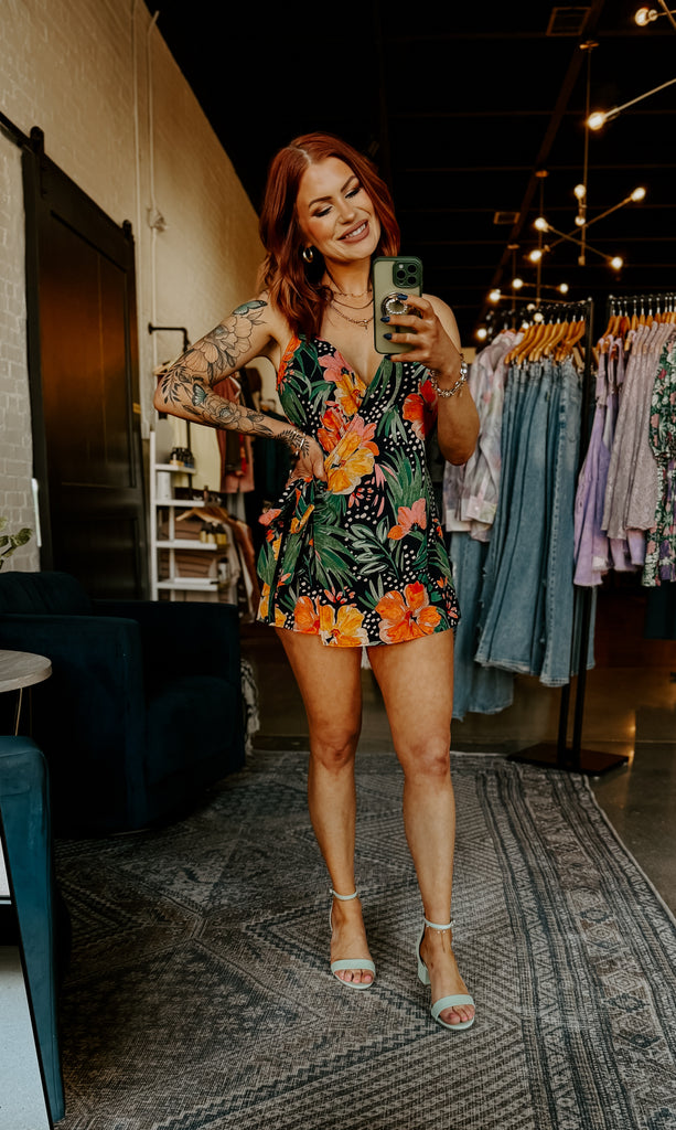 Hibiscus Wrap Romper