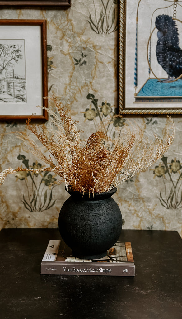 Textured Black Vase