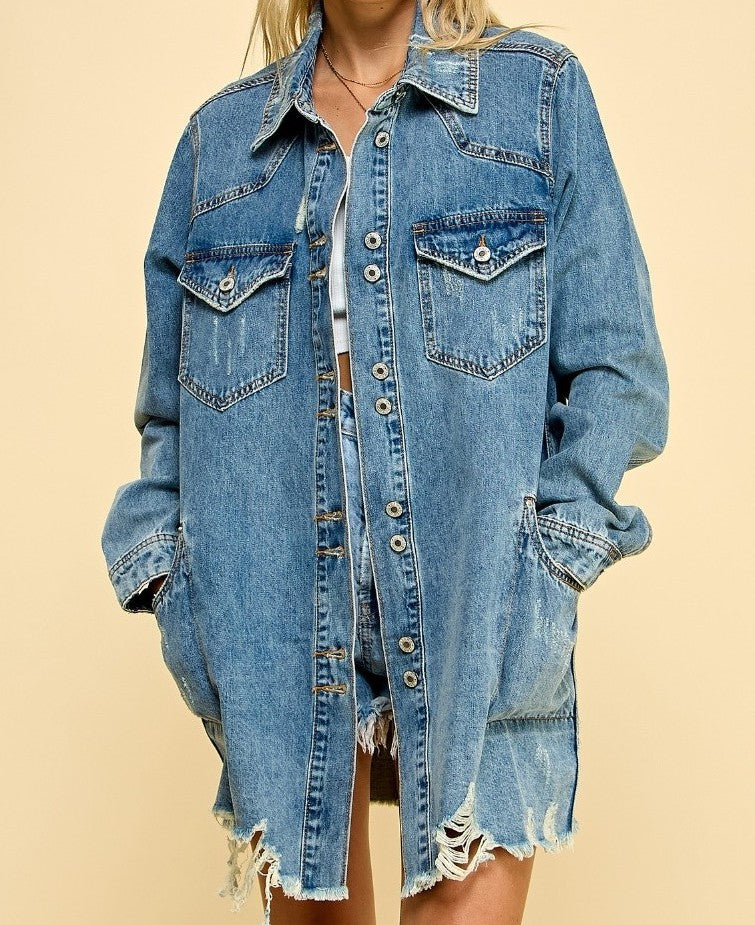 Western Denim Shacket