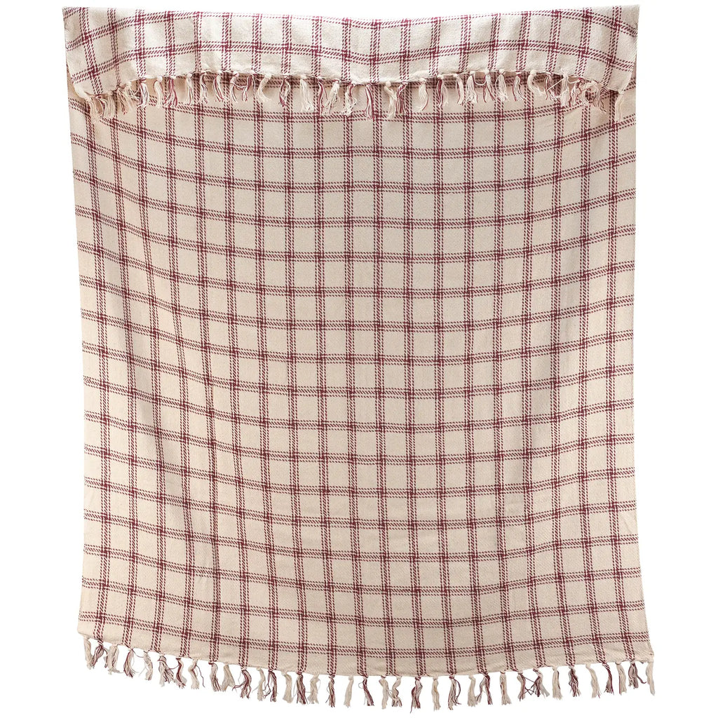 Ruby Plaid Throw
