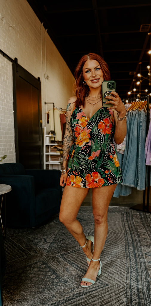 Hibiscus Wrap Romper