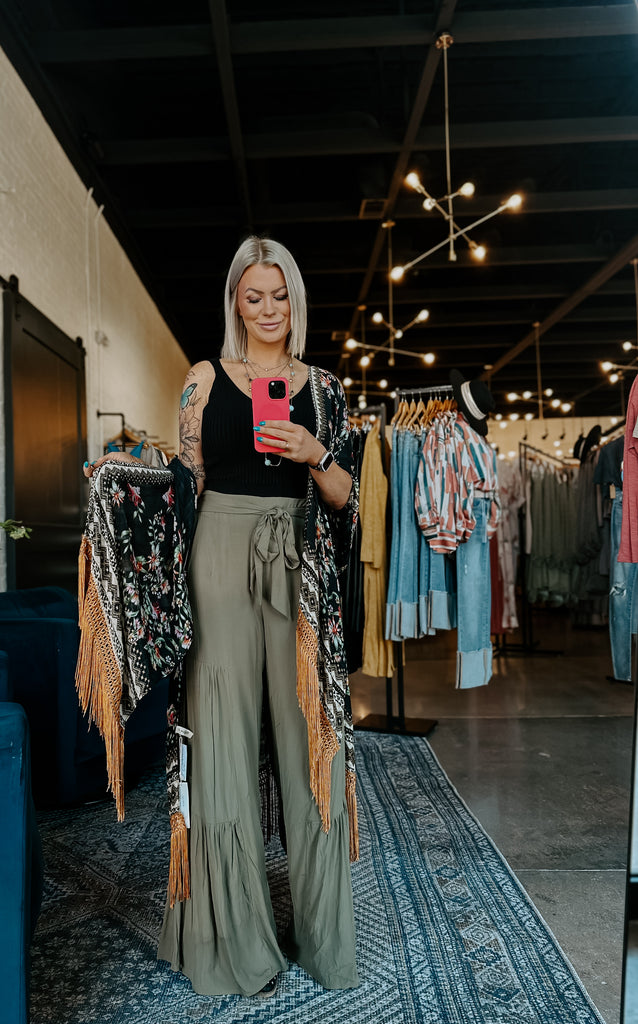 Tiered Wide Leg Pants