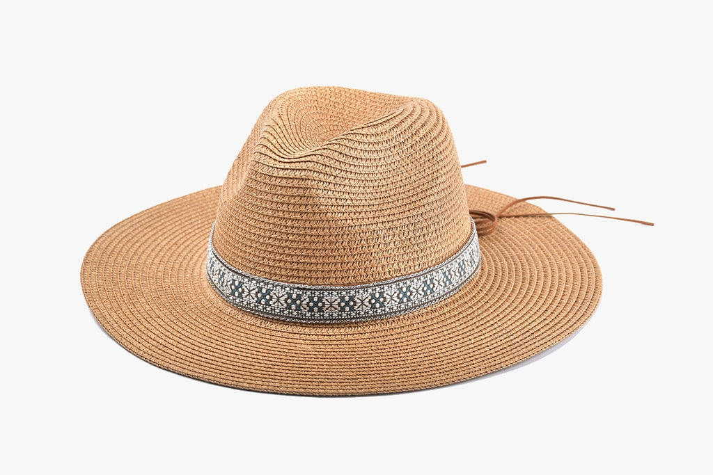 Fisher Straw Fedora Hat