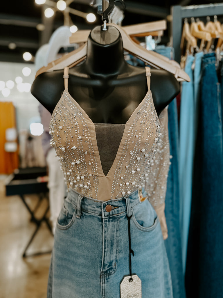 Pearl Embellished Bodysuit