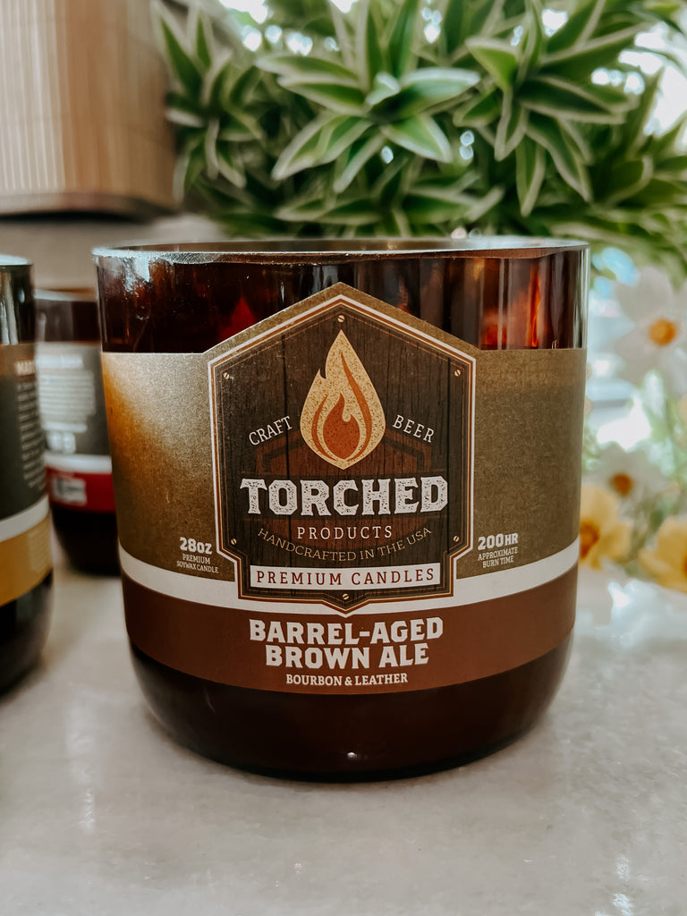 Torched Beer Growler Candle