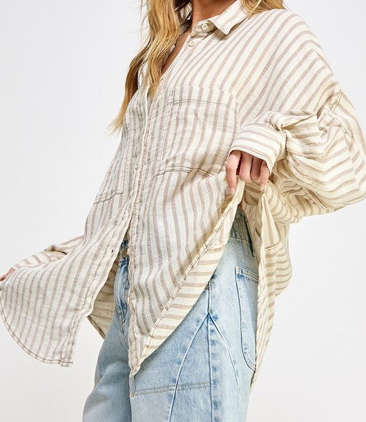 Cotton Stripped Button Down