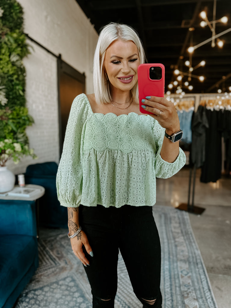 Lime Peplum Top