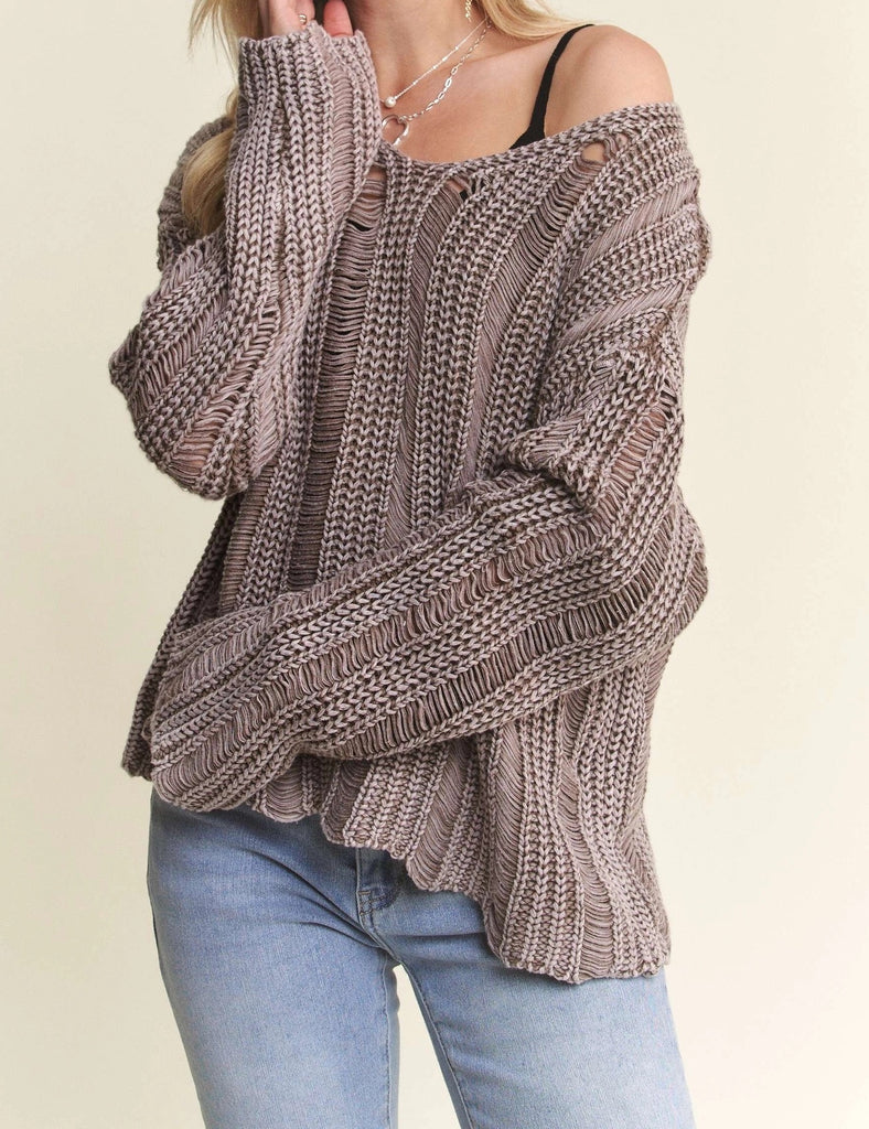 Distressed Mineral Sweater