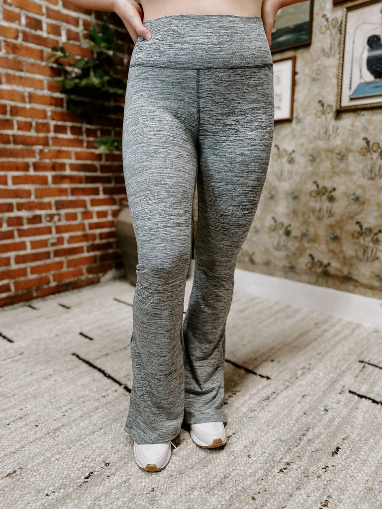 Melange Slit Flare Legging