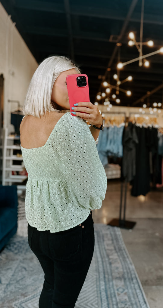 Lime Peplum Top