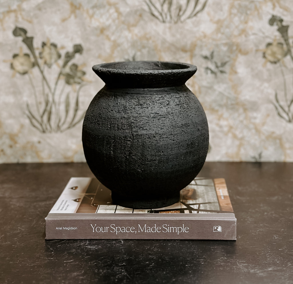 Textured Black Vase