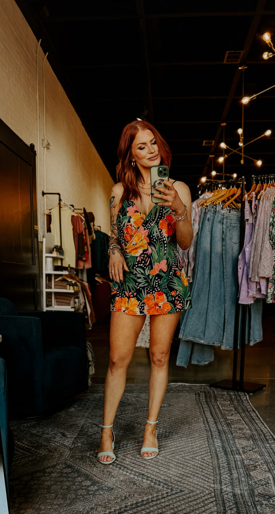 Hibiscus Wrap Romper