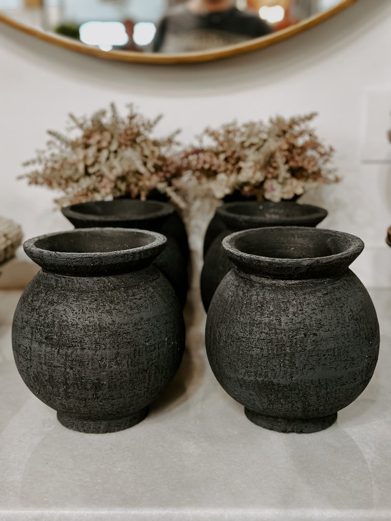 Textured Black Vase